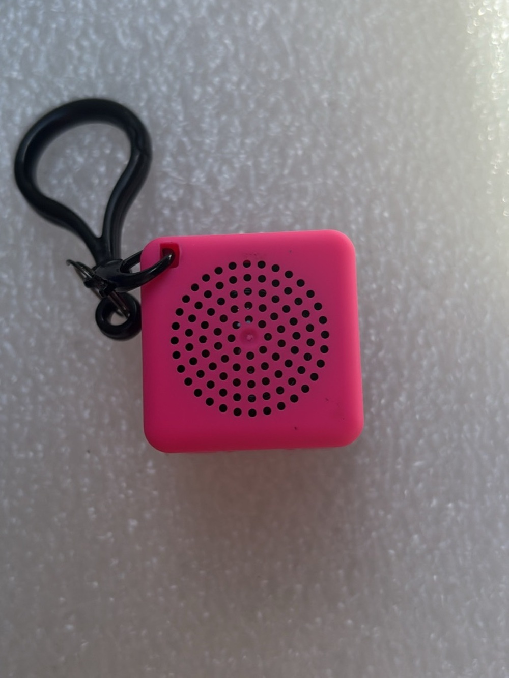 Compact Pink Portable Bluetooth Speaker with Carabiner Clip